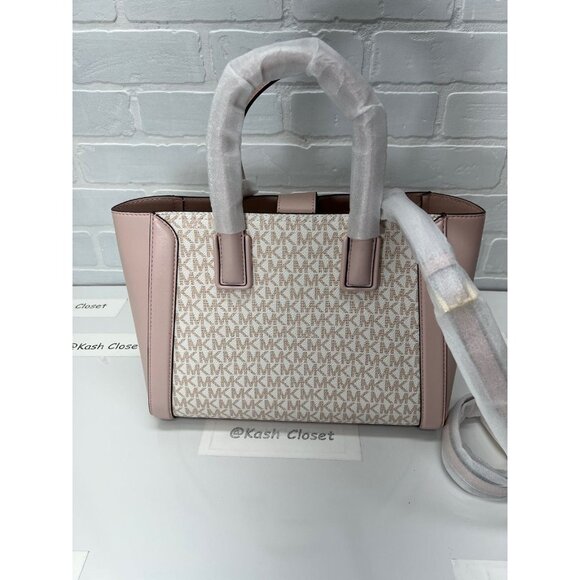 Michael Kors satchel MD purse ipad case kali shoulder bag opticwhite Rose Gold - Picture 4 of 12